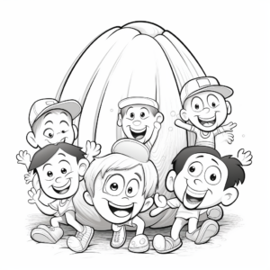 Cheerful Clam with Friends Coloring Pages 1