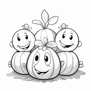 Cheerful Clam with Friends Coloring Pages 2