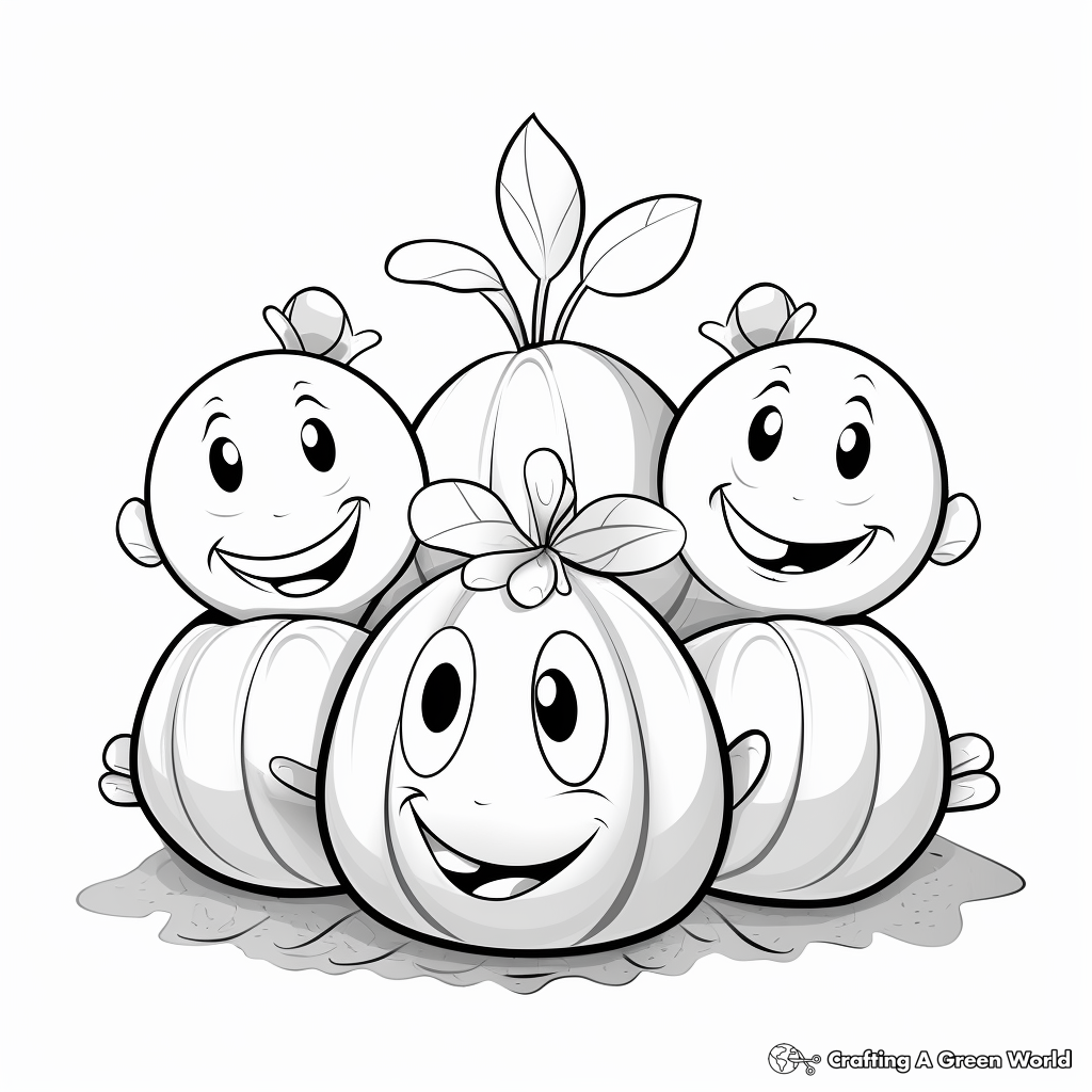 Cheerful Clam with Friends Coloring Pages 2