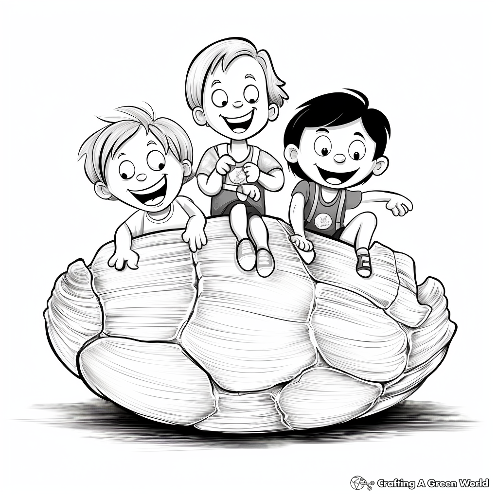 Cheerful Clam with Friends Coloring Pages 3