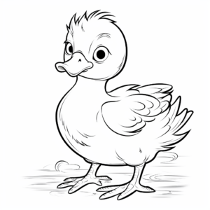 Cheerful Duckling Coloring Pages for Kids 2