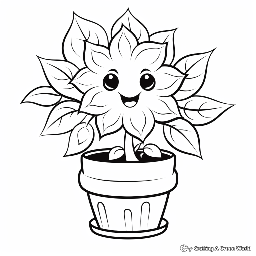 Cheerful Flower Coloring Pages 3