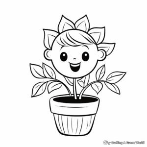 Cheerful Flower Coloring Pages 4