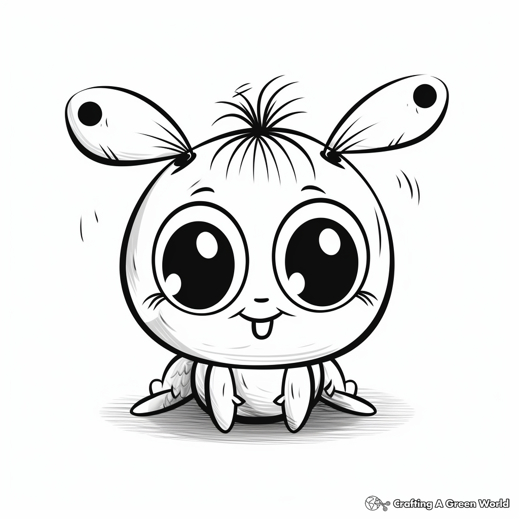 Cheerful Frog with Big Eyes Coloring Pages 1
