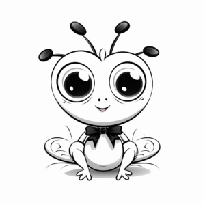 Cheerful Frog with Big Eyes Coloring Pages 2