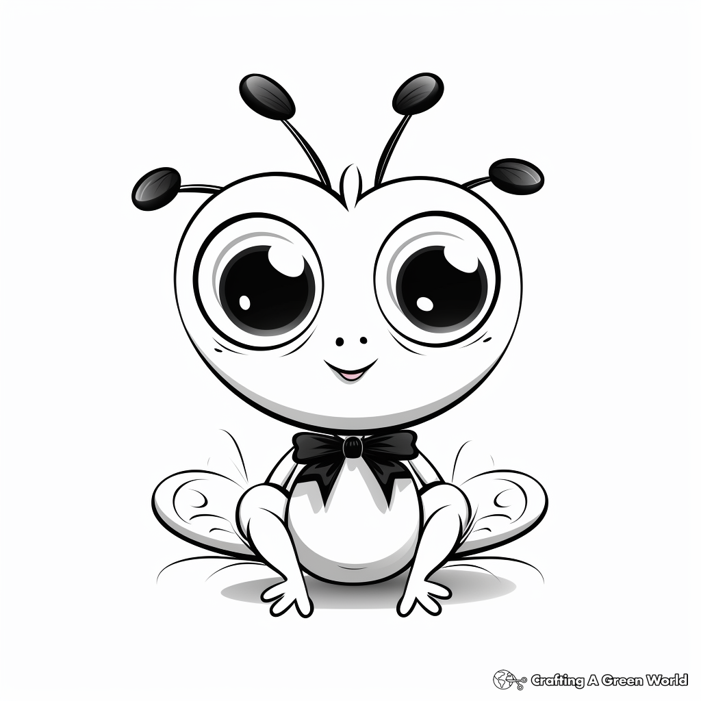Cheerful Frog with Big Eyes Coloring Pages 2