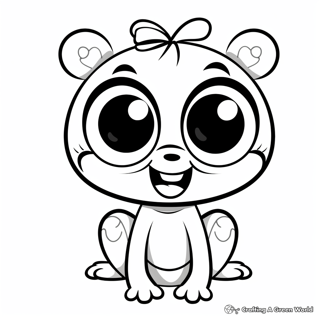 Cheerful Frog with Big Eyes Coloring Pages 3