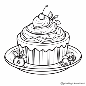 Cheerful Ice-Cream Sundae Coloring Pages 1