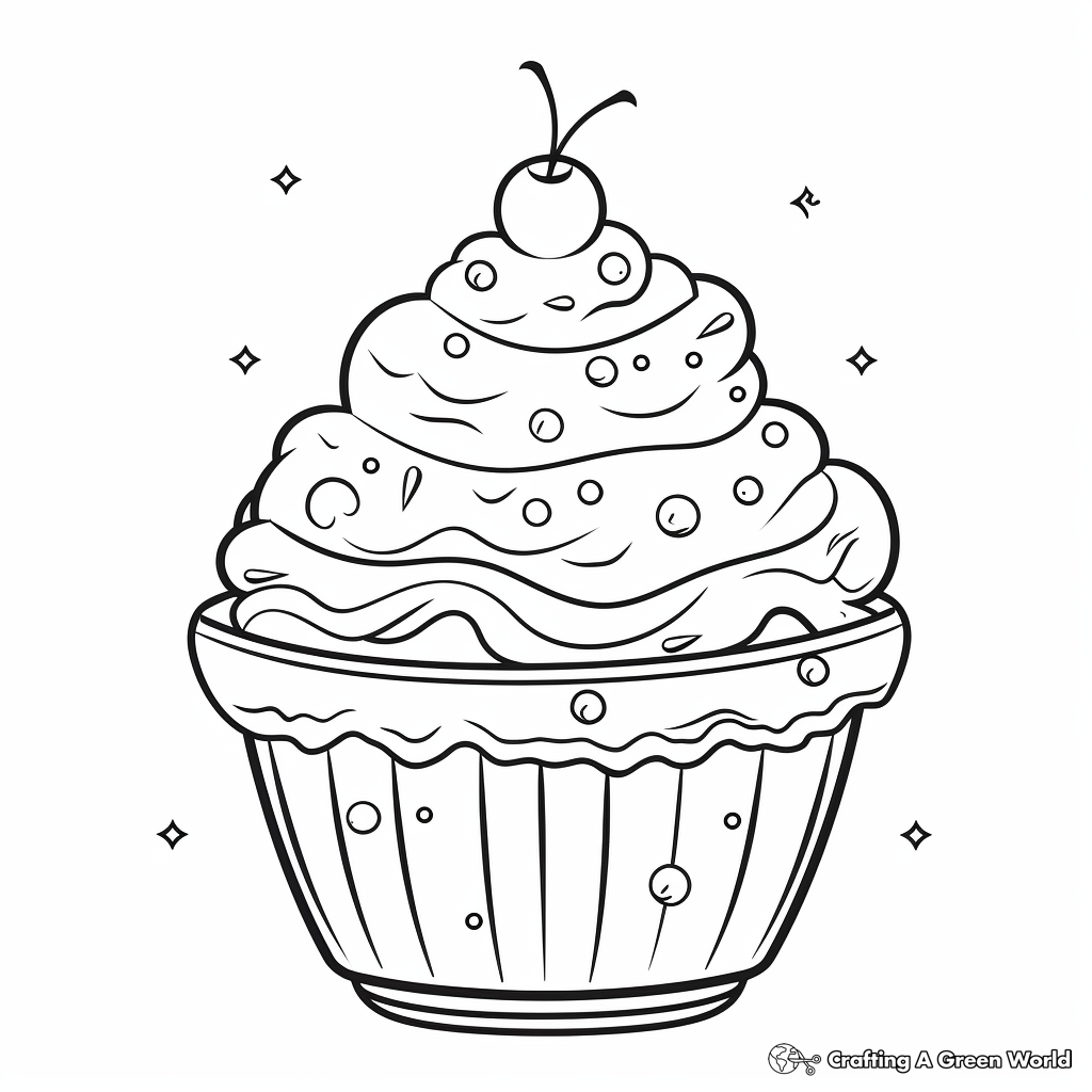Cheerful Ice-Cream Sundae Coloring Pages 3