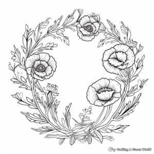 Cheerful Marigold Wreath Coloring Pages 3