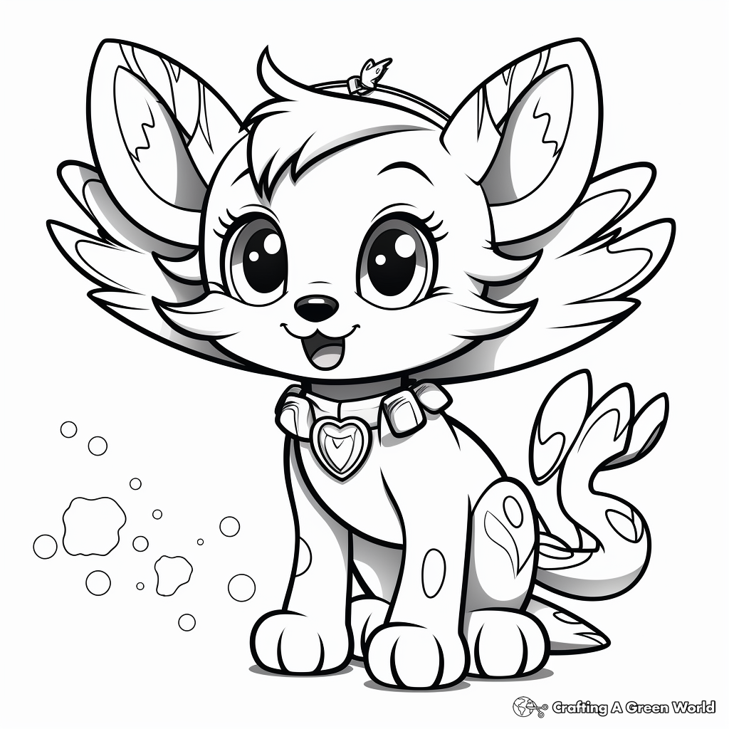 Cheerful Mariner Angel Cat Coloring Pages 1