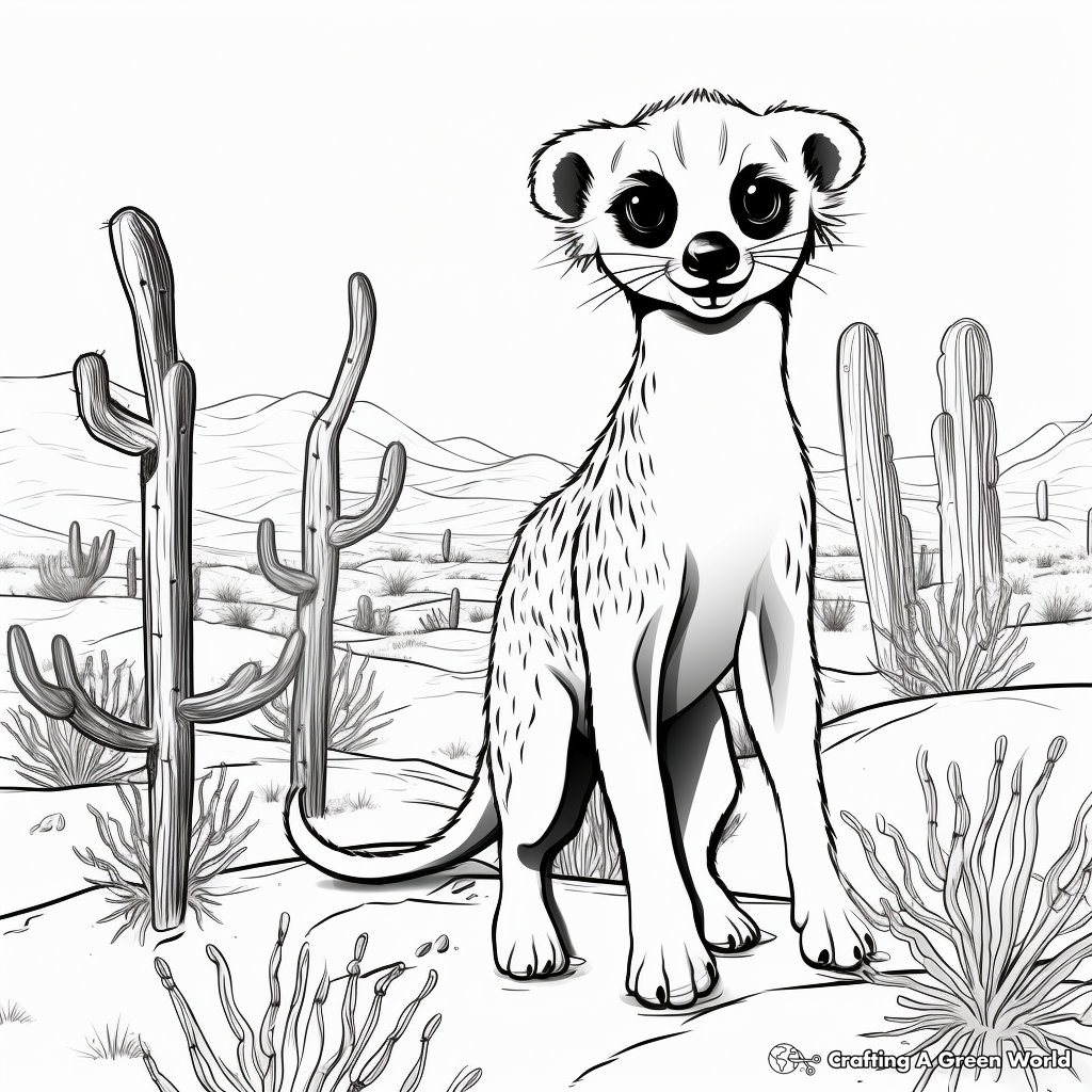Cheerful Meerkat Coloring Pages 1