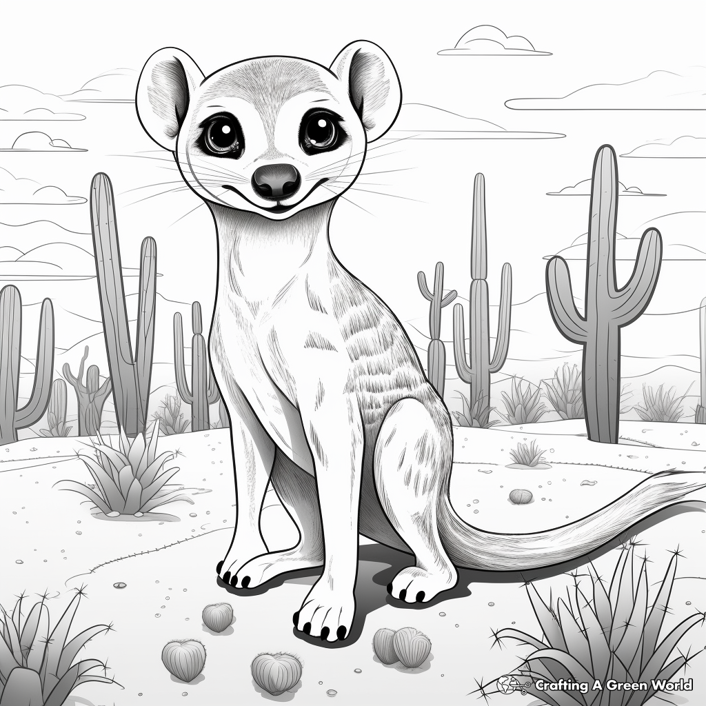 Cheerful Meerkat Coloring Pages 2