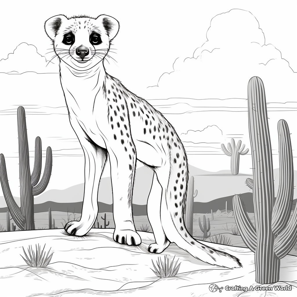Cheerful Meerkat Coloring Pages 3