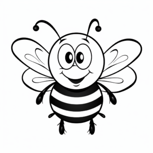 Cheerful Spring Bumblebee Coloring Pages 2