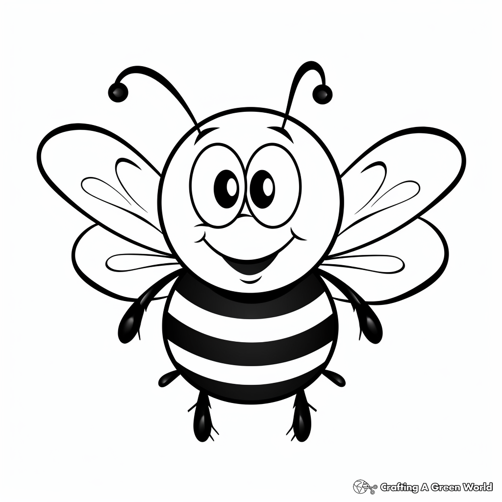 Cheerful Spring Bumblebee Coloring Pages 2
