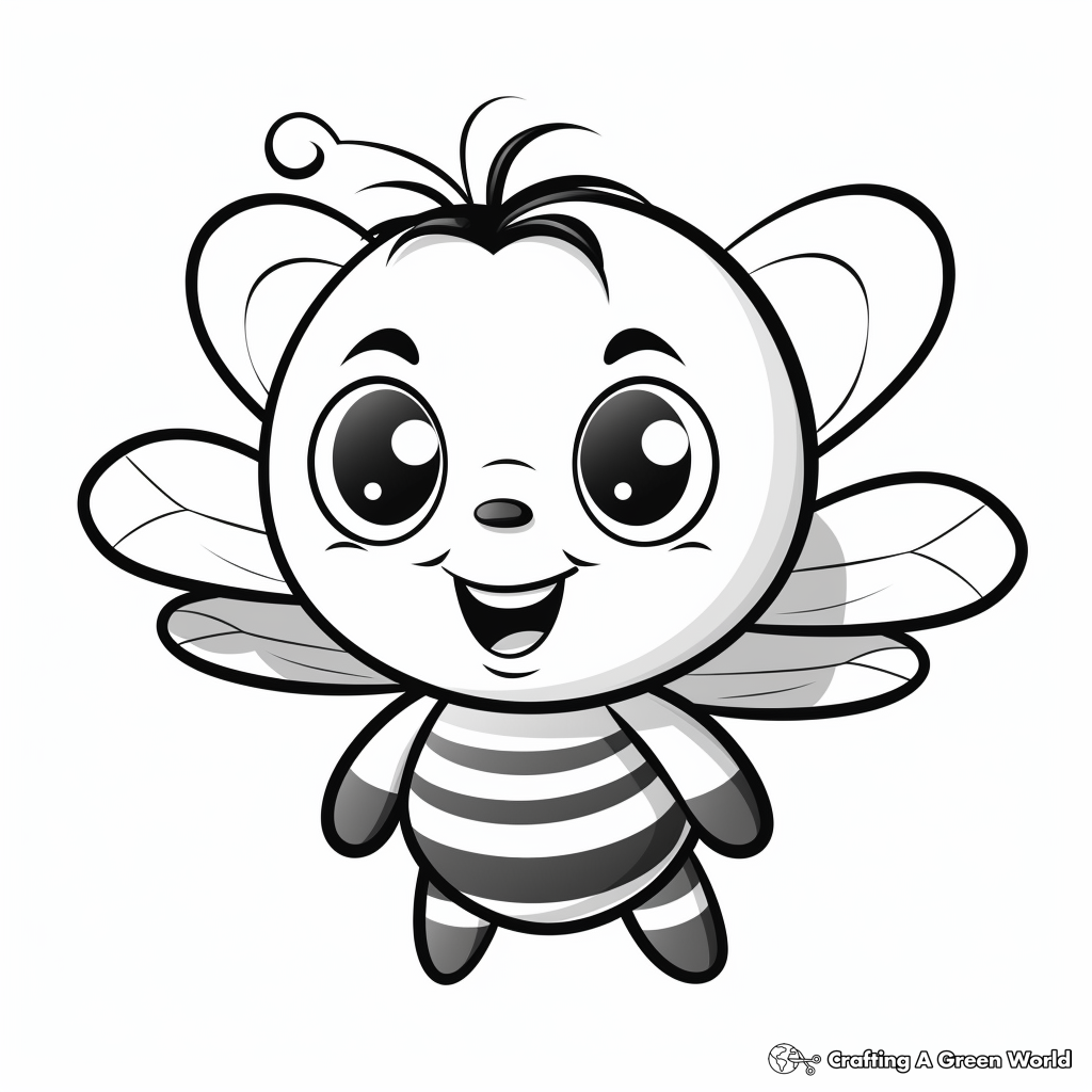 Cheerful Spring Bumblebee Coloring Pages 3