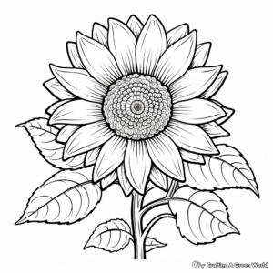 Cheerful Sunflower Coloring Pages 2