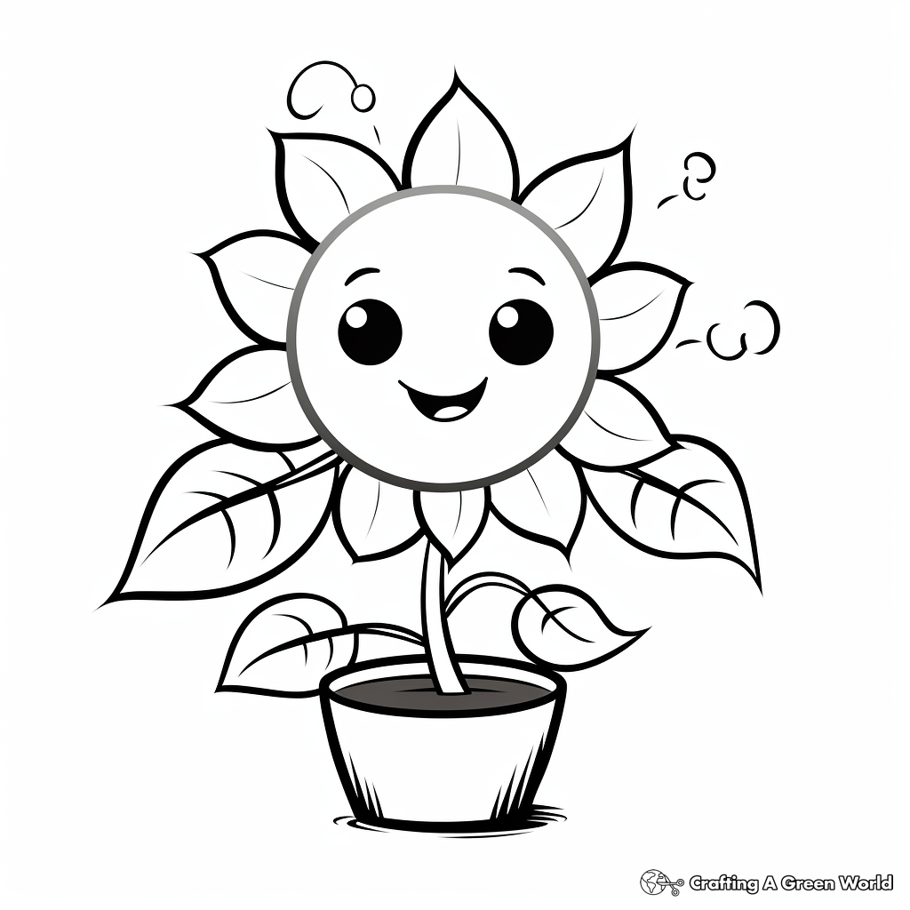 Cheerful Sunflower Coloring Pages 3