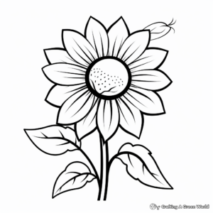 Cheerful Sunflower Coloring Pages 4