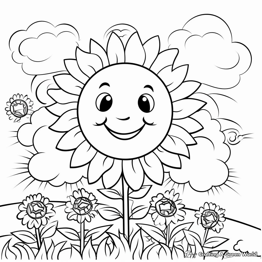Cheerful Sunshine Get Well Soon Coloring Pages 1