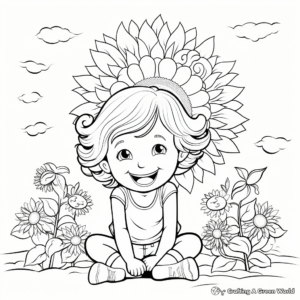Cheerful 'Thinking of You' Sunshine Coloring Pages 2
