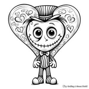 Cheerful Valentine Heart Coloring Pages 1