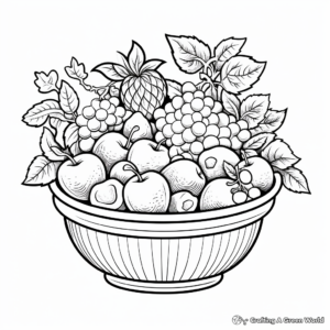 Cheery Spring Fruit Basket Coloring Pages 2