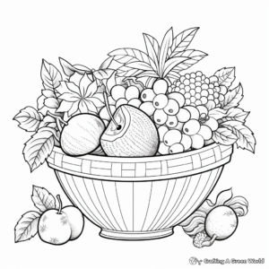 Cheery Spring Fruit Basket Coloring Pages 4