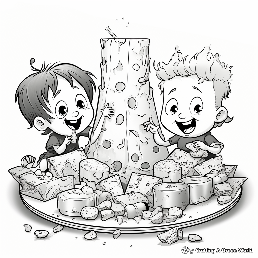 Cheesy Nachos Sharing Plate Coloring Pages 1
