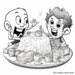 Cheesy Nachos Sharing Plate Coloring Pages 3
