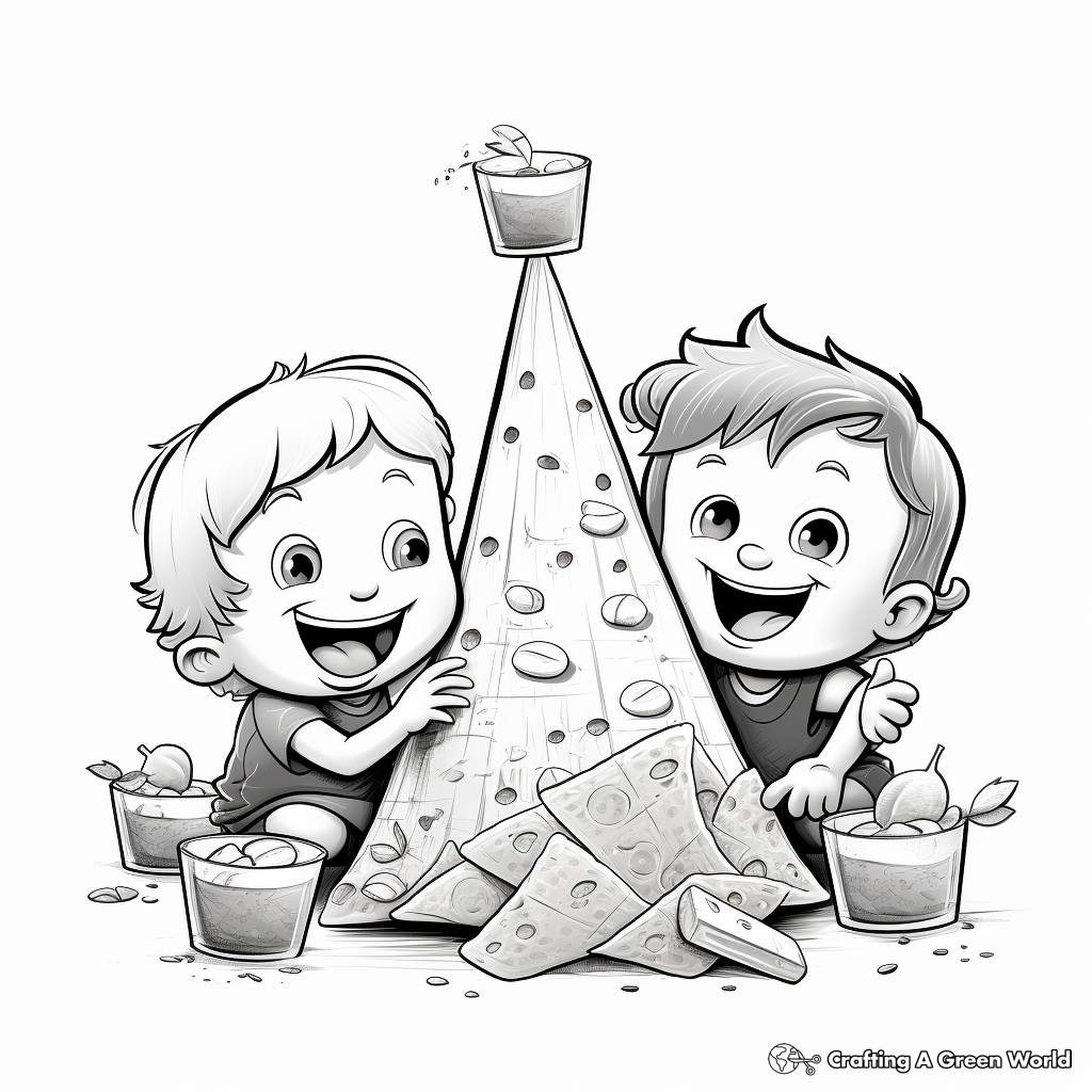 Cheesy Nachos Sharing Plate Coloring Pages 4