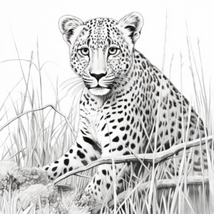 Cheetah and Savannah Landscape Coloring Pages 3