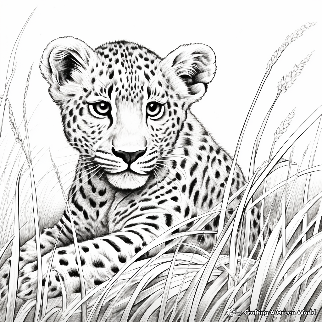 Cheetah and Savannah Landscape Coloring Pages 4