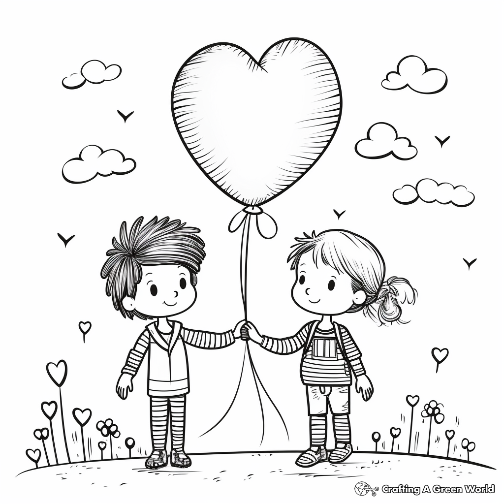 Cherish Balloons 'I Love You' Coloring Pages 3
