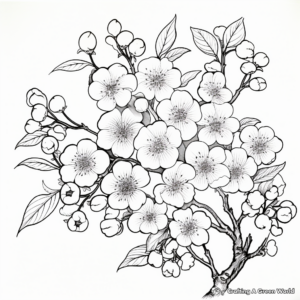 Cherry Blossom: Intricate Japanese Floral Coloring Pages 2