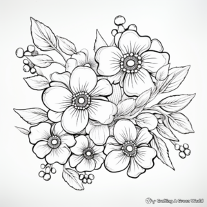 Cherry Blossom: Intricate Japanese Floral Coloring Pages 3