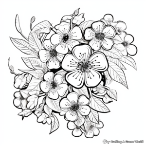 Cherry Blossom: Intricate Japanese Floral Coloring Pages 4