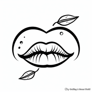 Cherry Kiss Lips Coloring Pages for Children 1