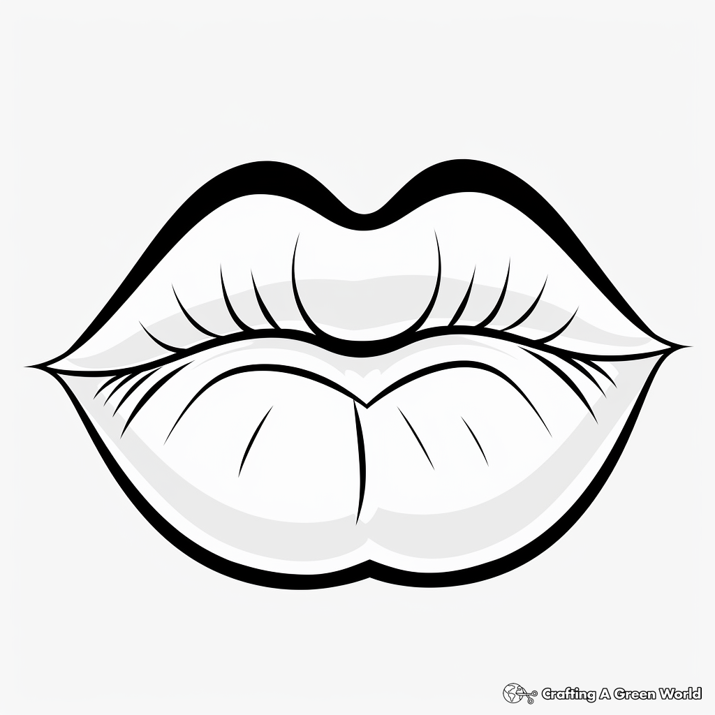 Cherry Kiss Lips Coloring Pages for Children 3