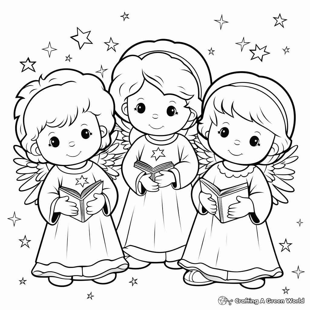 Cherubim and Seraphim: Angelic Presence in All Saints Day Coloring Pages 1