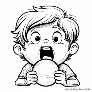 Chewing Bubble Gum Coloring Pages for Kids 2