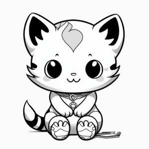 Chibi Cat and Food Coloring Pages 1