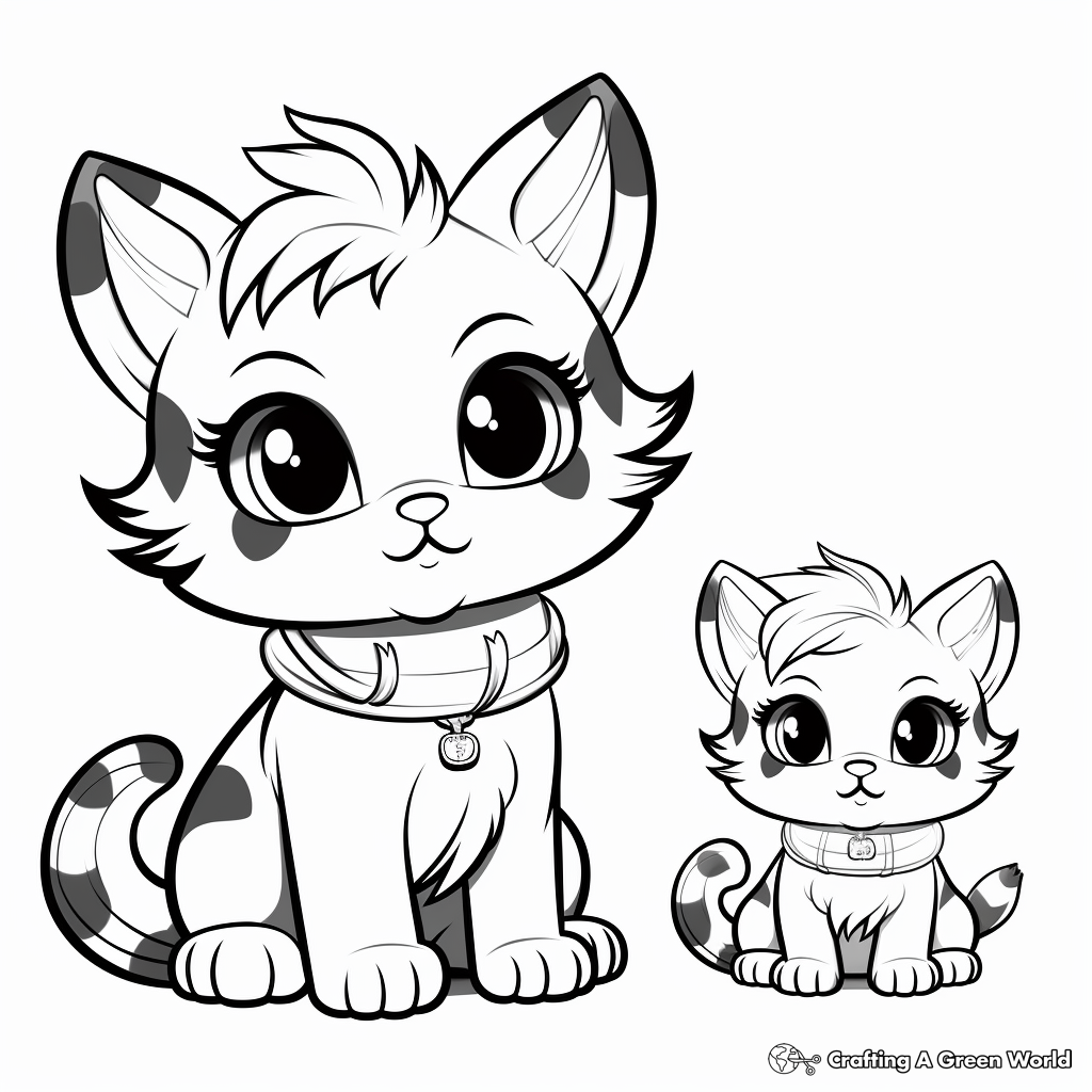 Chibi Cat Kittens Coloring Pages 3