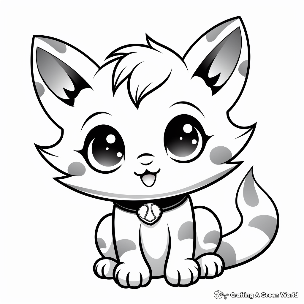 Chibi Cat Kittens Coloring Pages 4