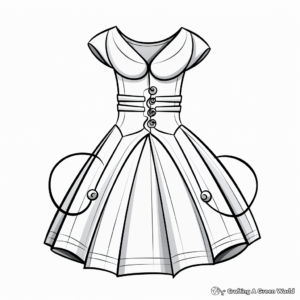 Chic Cocktail Dress Coloring Pages 1