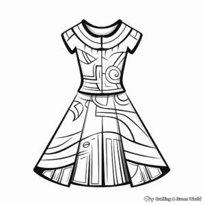 Chic Cocktail Dress Coloring Pages 3