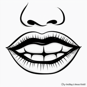 Chic French Lips Coloring Pages 3