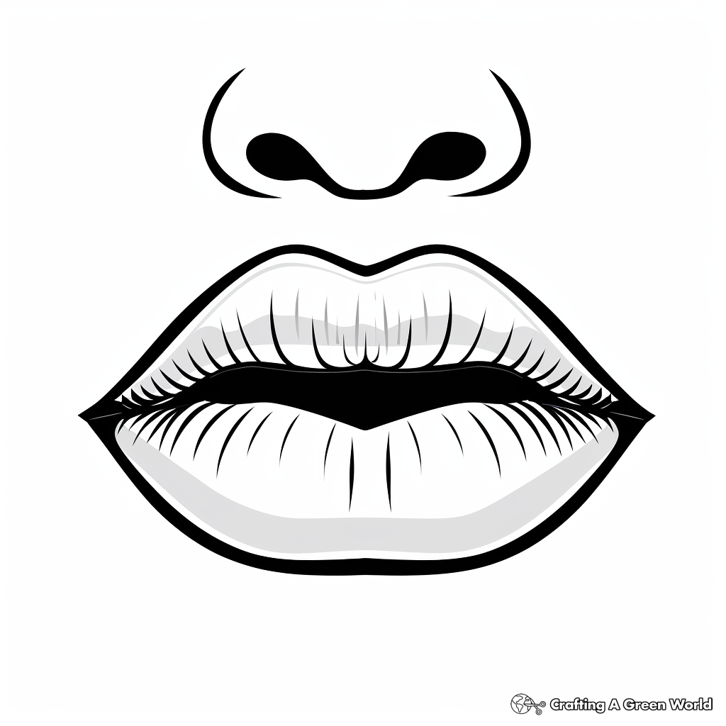 Chic French Lips Coloring Pages 4