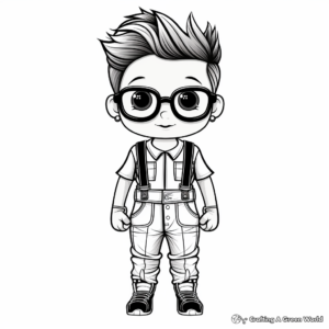 Chic Leather Overalls Fashion Coloring Pages 2